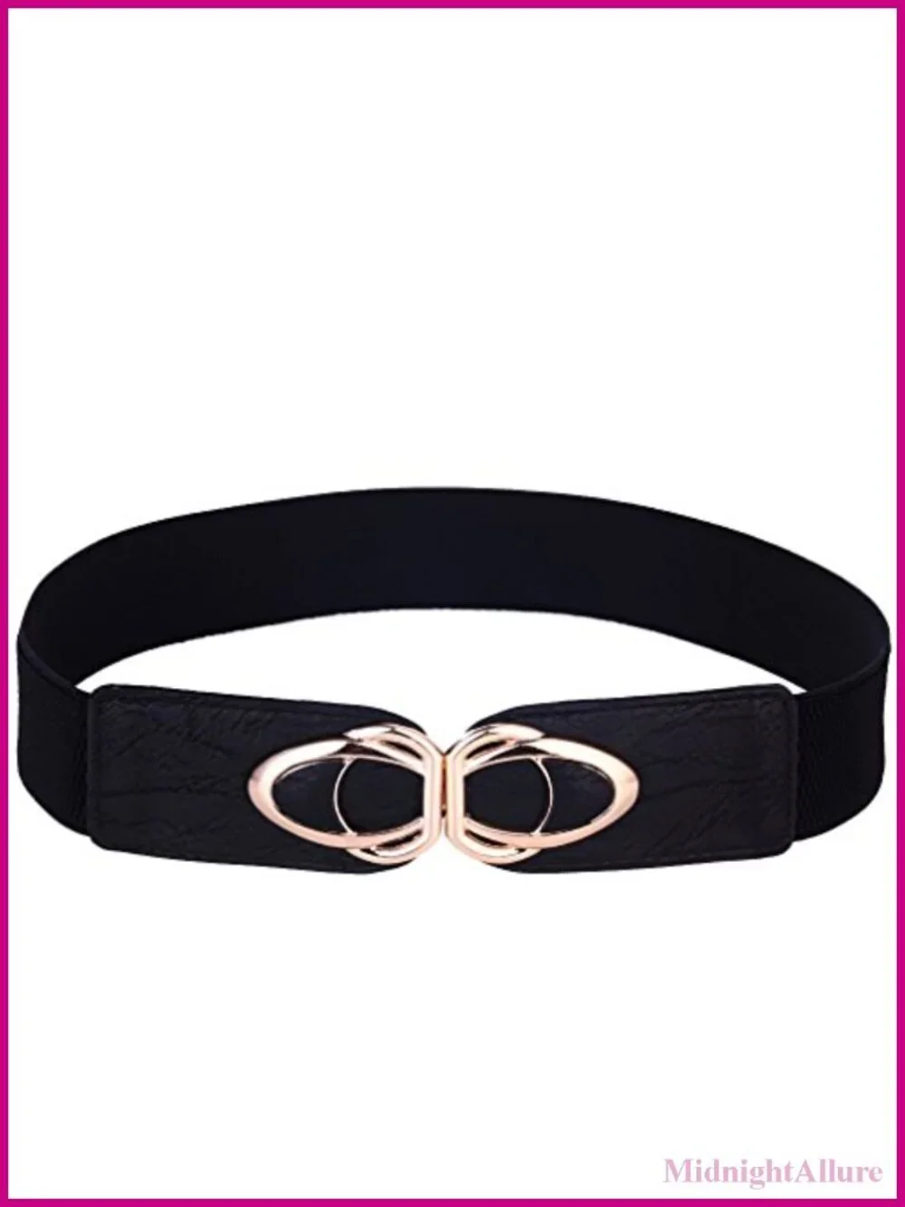 Women's Elastic Stretch Cinch Belt PU Leather Buckle Dress Belt
